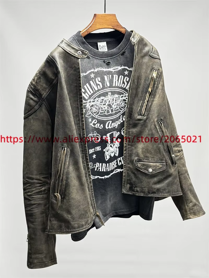 Vintage SAINT Guns N Roses lavé T-Shirts haute qualité sol sale Spray porté à la main débardeur t-shirt hauts