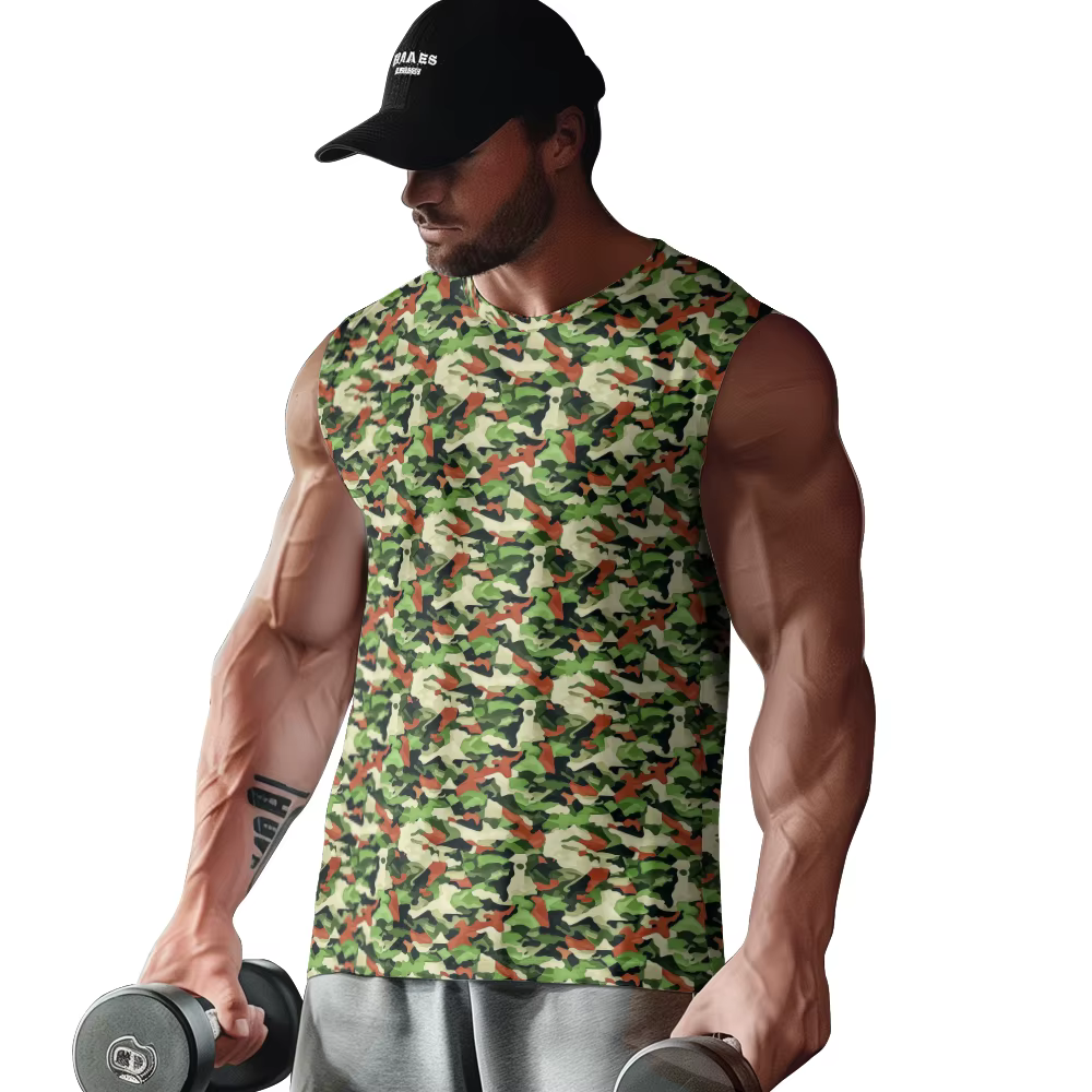 Animal camouflage léopard hommes débardeurs été gymnase à la rue sans manches musculation respirant gilet d'entraînement vêtements de fitness musculaire