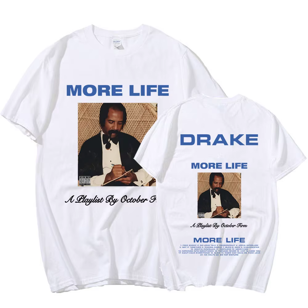 Rappeur Drake T-shirt Album de musique plus de vie T-shirts graphiques hommes femmes Vintage gothique Hip Hop