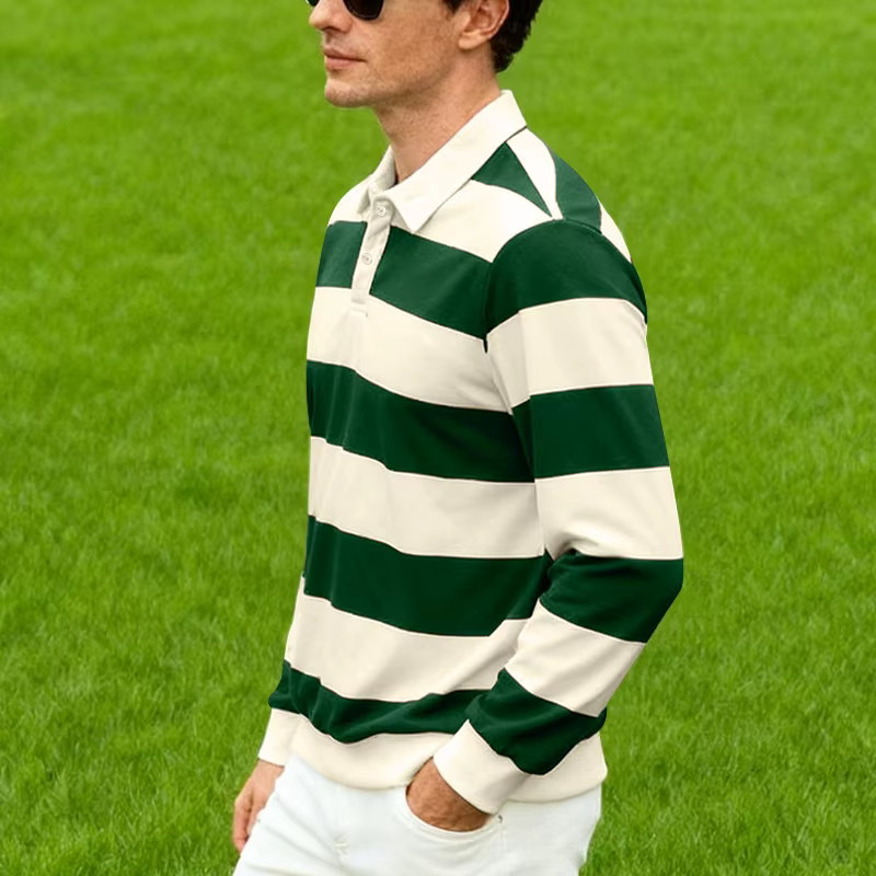 Polo de rugby rayé pour hommes