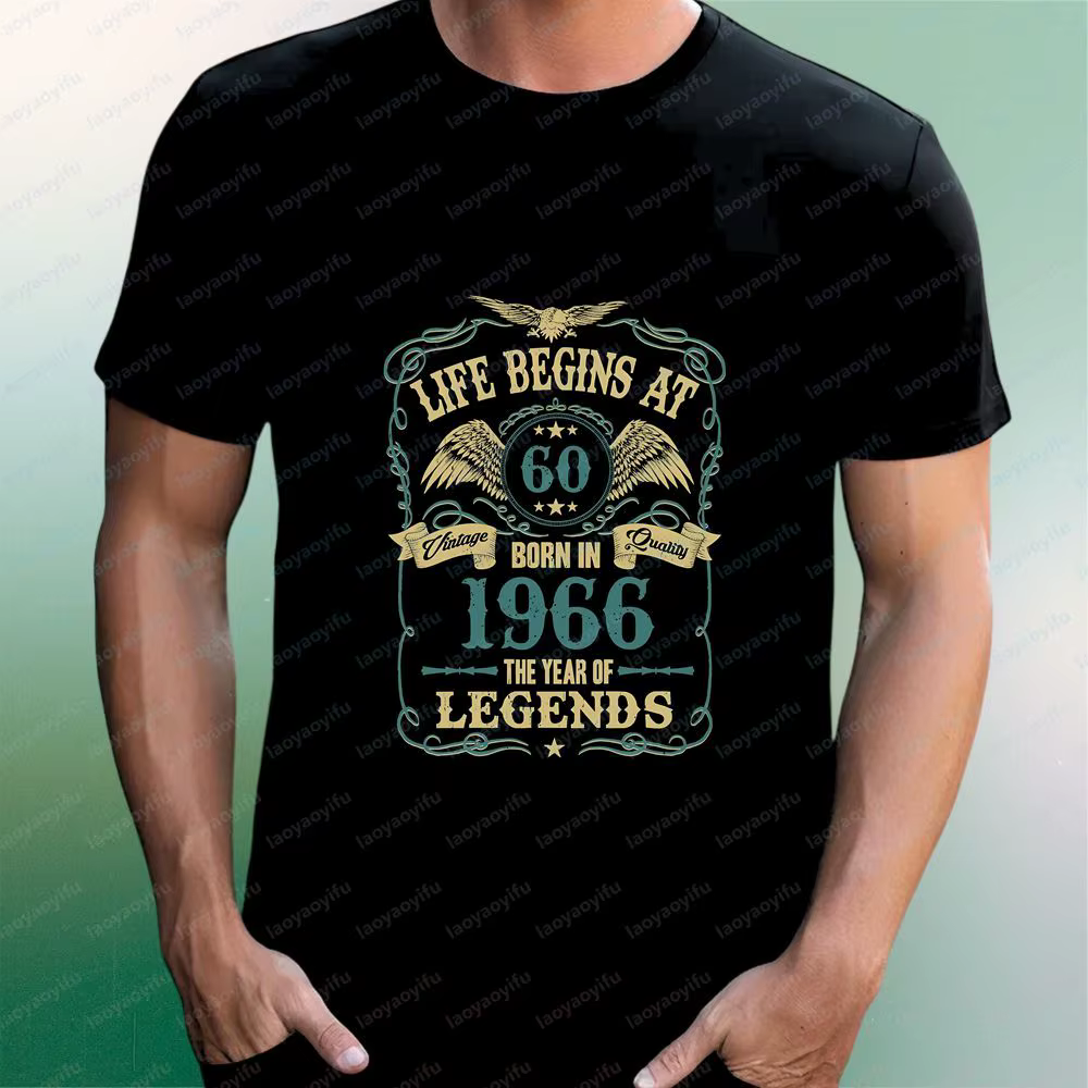 T-shirt rétro pour hommes pour le 60e anniversaire