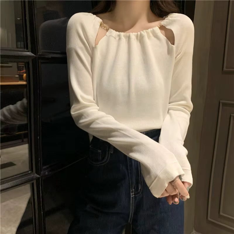 T-shirt à manches longues pour femmes au printemps et en automne 2025