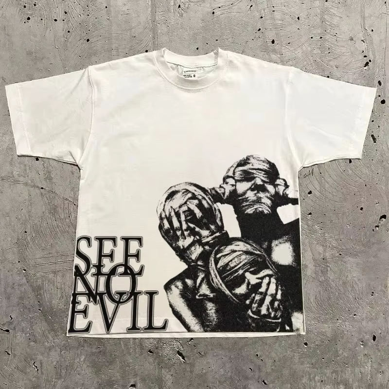 T-shirt graphique hommes femmes haut Vintage Hip Hop Streetwear surdimensionné