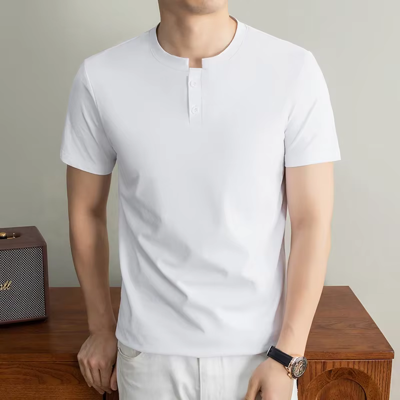 T-shirt Henley basique pour homme