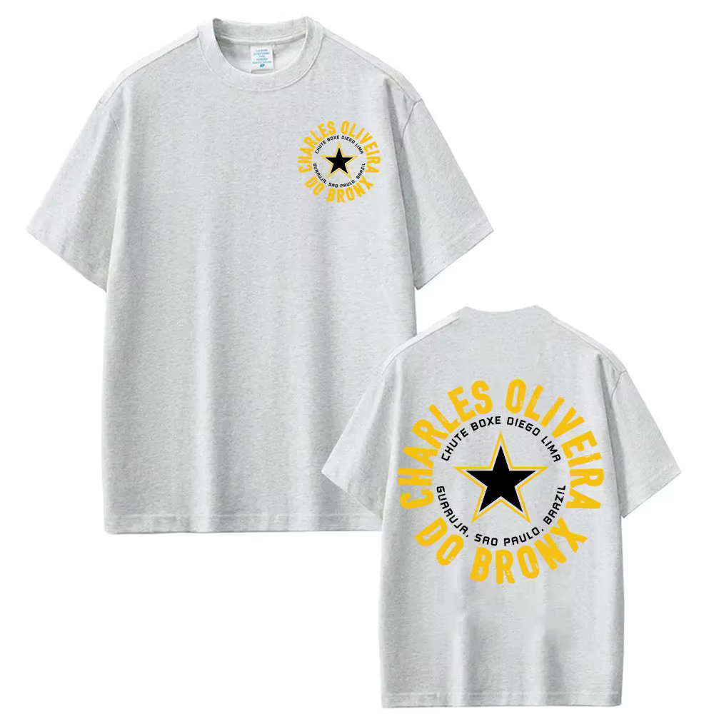 T-shirts imprimés avec le logo de Charles Oliveira Do Bronx pour hommes et femmes