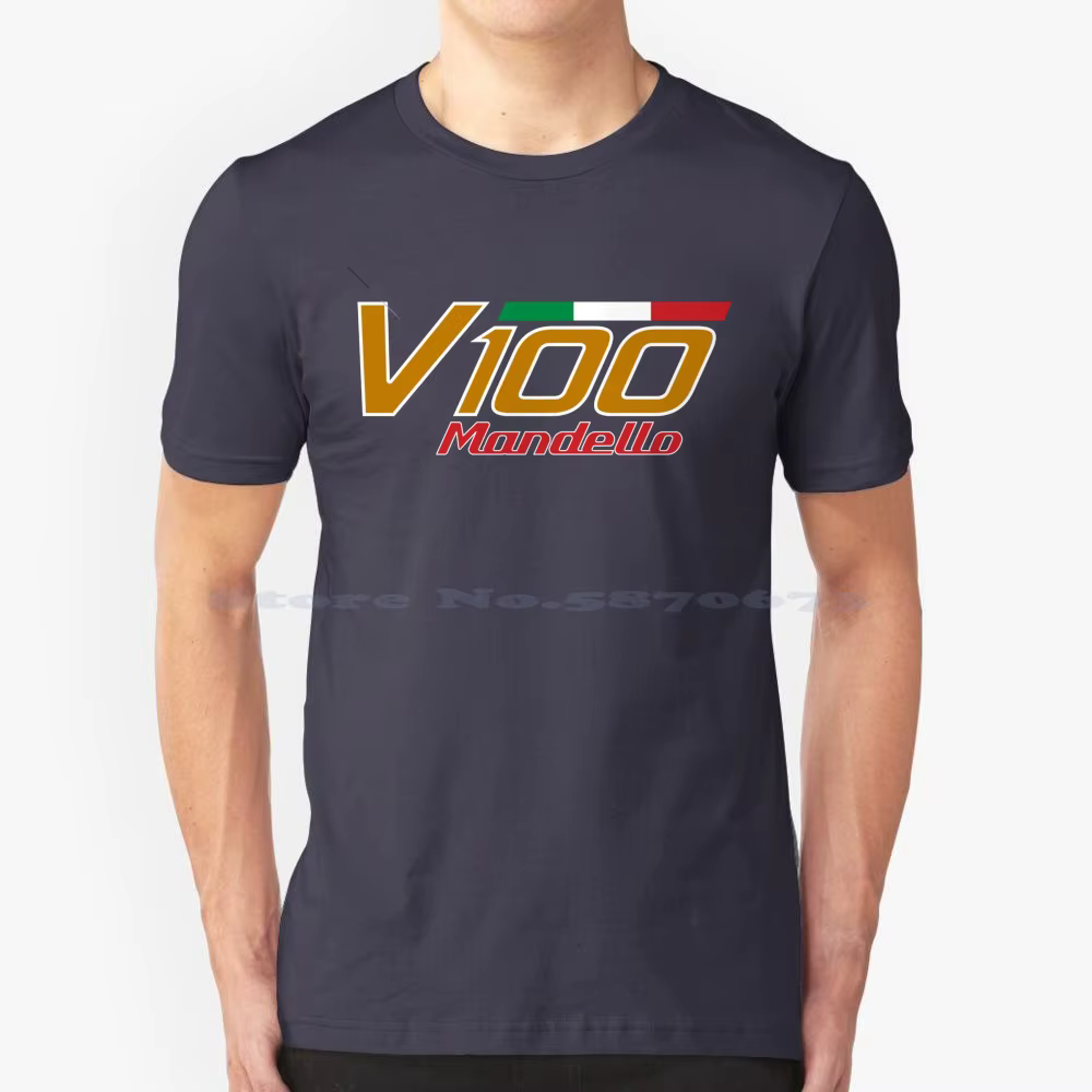 T-shirt Mandello V100 pour moto, 100% coton, moto Guzzi, vélo italien