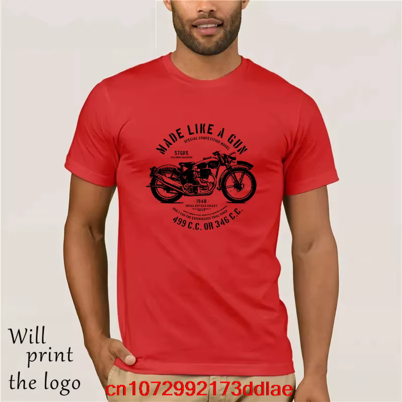 T-shirt homme Royal Enfield Bullet 1948 décontracté col rond ample été T-shirt pour hommes