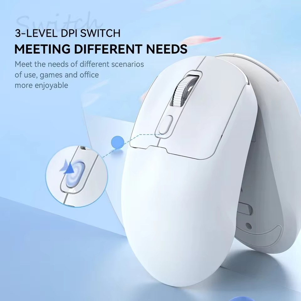 Souris de jeu sans fil 2.4G, Bluetooth 5.4, ergonomique, 800-1200-1600 DPI, Rechargeable, pour PC et ordinateur portable