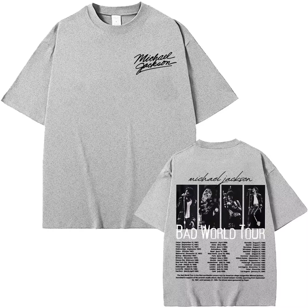 T-shirt King of Pop Michael Jackson Bad World Tour pour hommes et femmes