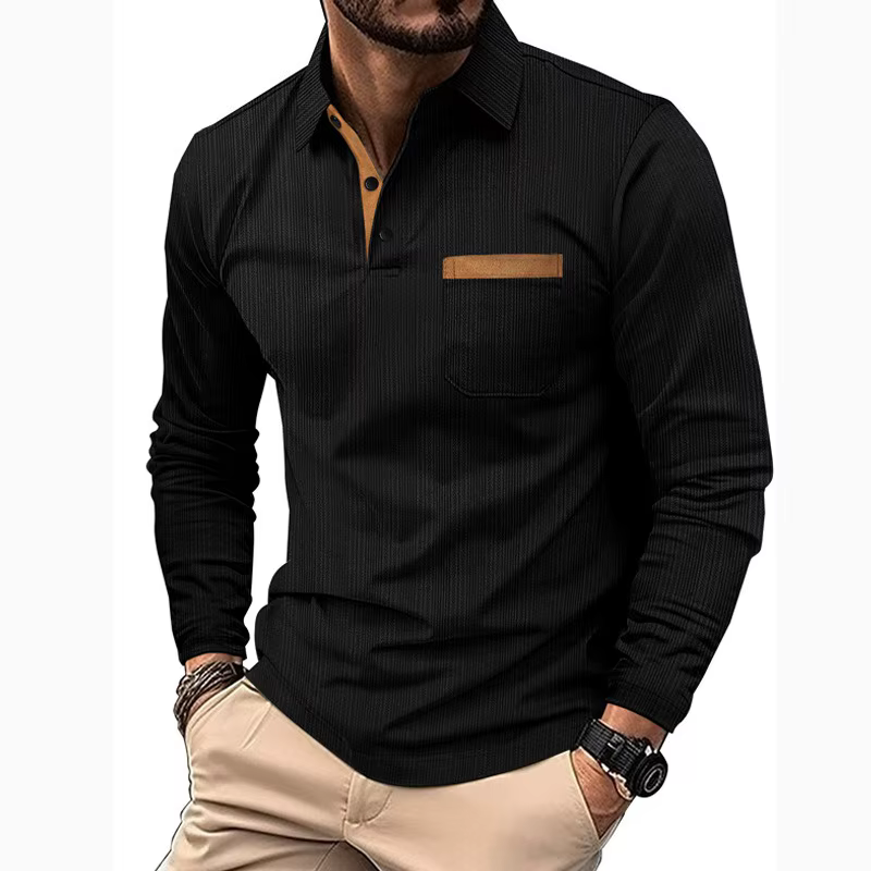 Polo pour homme à manches longues
