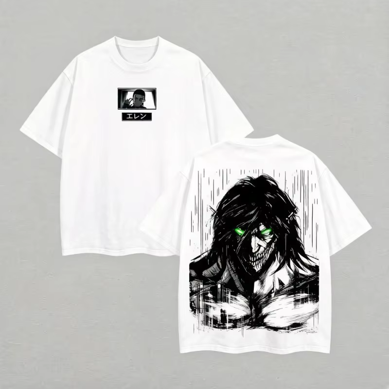 T-shirt imprimé Alan Jagger pour hommes dans la version animée de 'Attack on Titan', nouveau t-shirt décontracté d'été