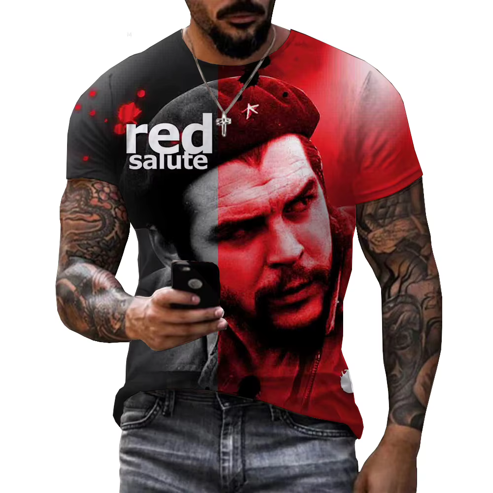 T-shirt graphique 3D Che Guevara pour homme