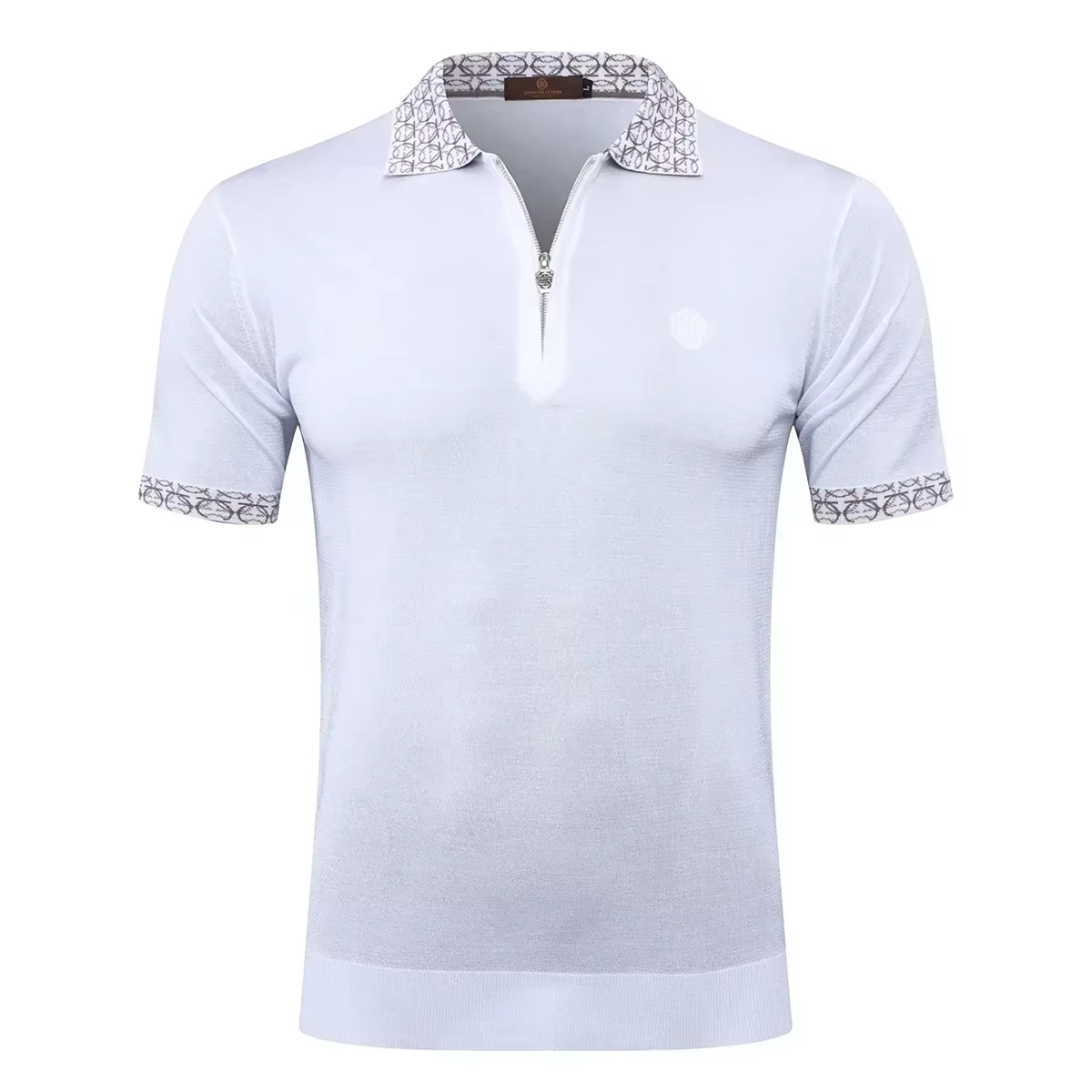 OECHSLI polo soie hommes 2025 nouveau droit respirant élastique à manches courtes mince fermeture éclair qualité grande taille M-5XL
