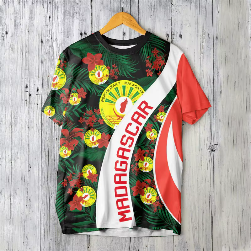 Nouveau drapeau de Madagascar graphique impression 3D T-shirts emblème national