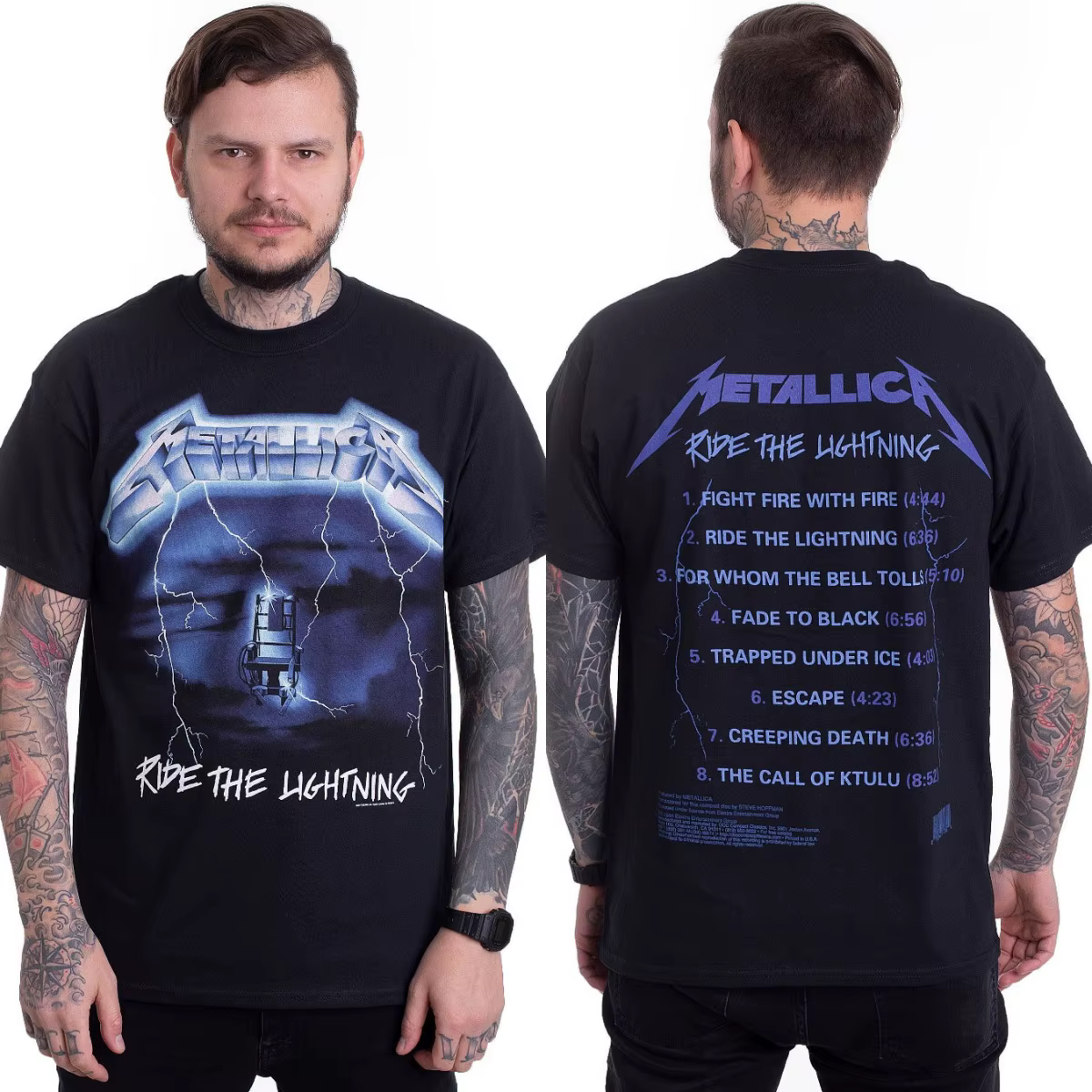 T-shirt en coton avec image de la chanson Kill 'Em All des Metallica