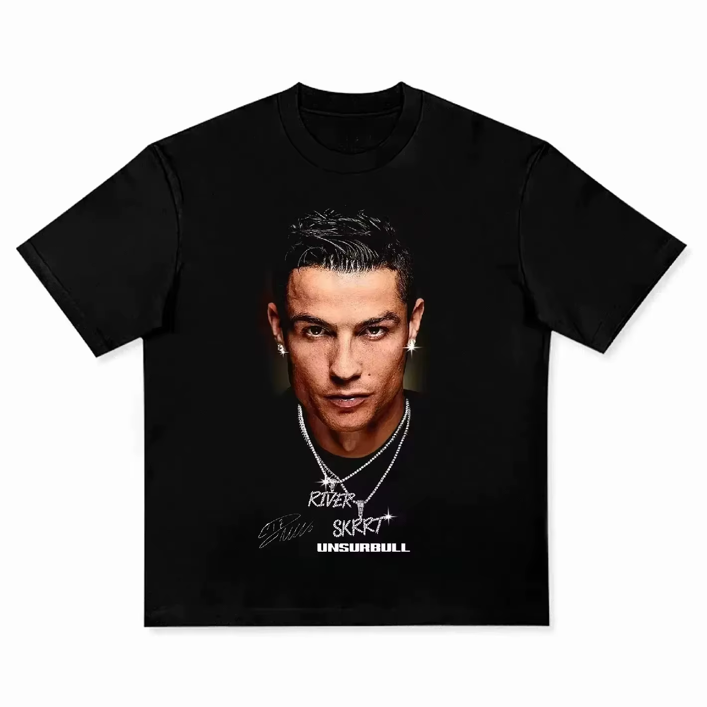 T-shirt homme Cristiano Ronaldo fútbol superestrella Super moda impresa camiseta hombres desgastado algodón