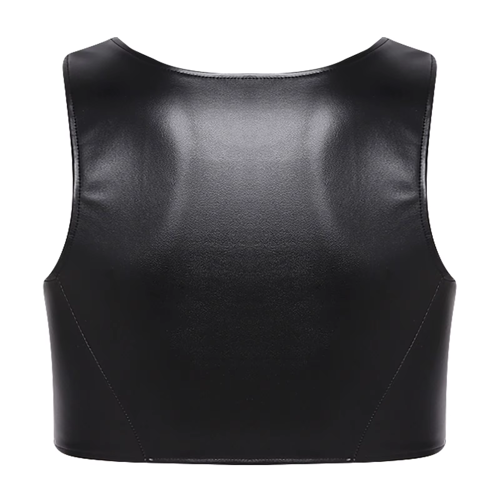 Débardeur court en similicuir PU pour homme