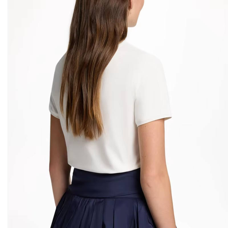T-shirt col rond pour femme CH, broderie lettre, manches courtes, coton doux, coupe ajustée, tenue quotidienne, hauts décontractés et tendance