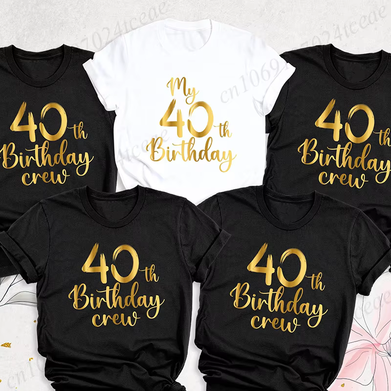 T-shirts décontractés pour femmes mon 40e anniversaire fête amusant imprimé T-shirt décontracté