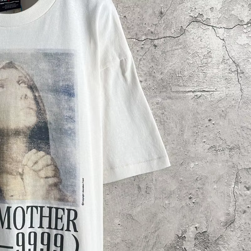 T-shirt Saint Print pour Hommes et Femmes, Motif Lettres Avant et Arrière, Coupe Oversize, Style Vintage Hip Hop Streetwear, Manches Courtes