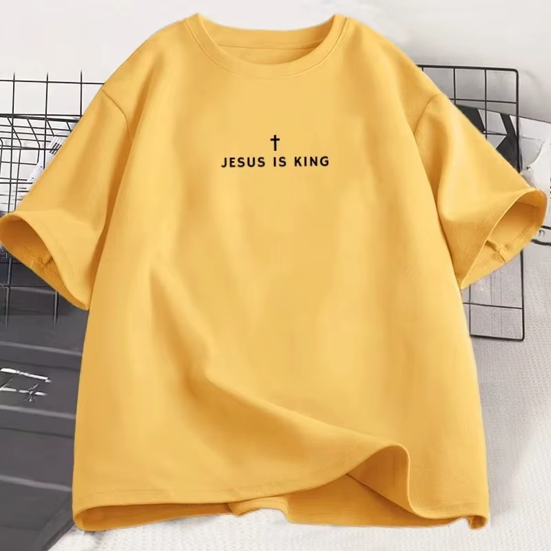 T-shirt chrétien « Jésus est roi » pour hommes et femmes