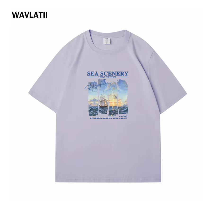 WAVLATII – t-shirt 100% coton pour femmes