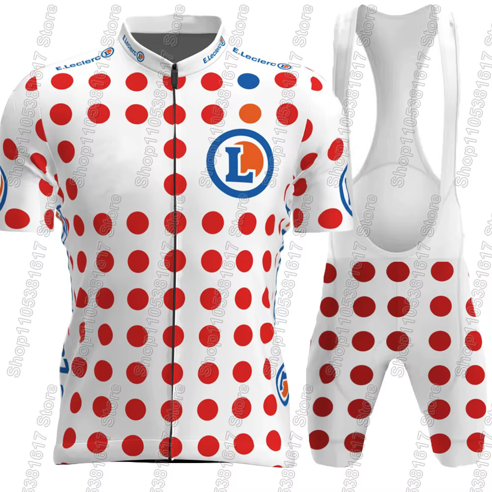 Maillot de cyclisme France Tour 2026 TDF pour homme, ensemble vert jaune à pois, vêtements courts, chemises de vélo de route, combinaison, short de cyclisme à bretelles, Ropa
