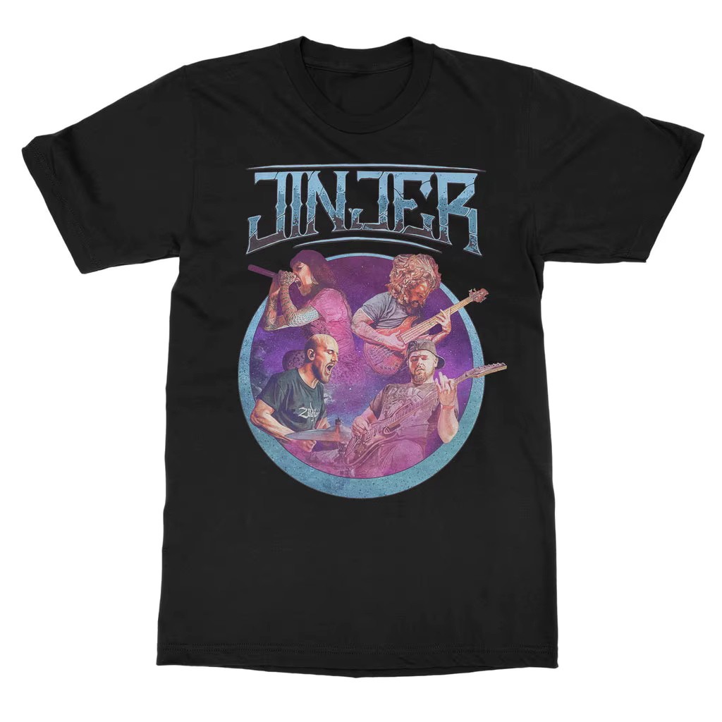 T-shirt en coton graphique JINJER 2026 unisexe, manches courtes, mode estivale, marque de luxe, décontracté, vintage, rétro