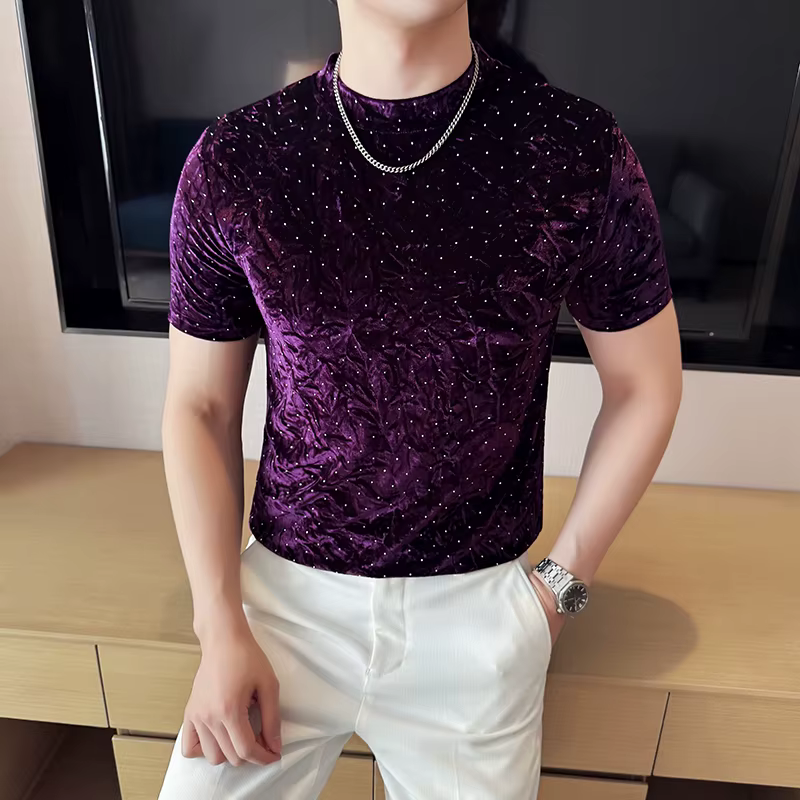 T-shirts pour hommes, design plissé tendance