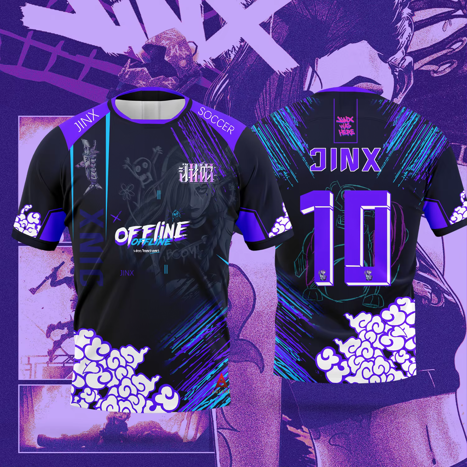 Nouveau maillot de football décontracté pour hommes et femmes, motif Jinx de l'anime Arcane 2026, Rin Itoshi, été