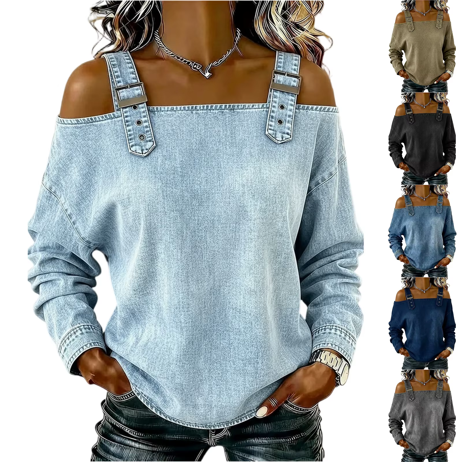 Haut en jean pour femme