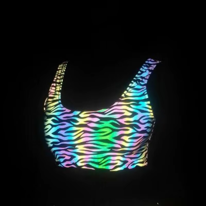 Débardeur réfléchissant coloré d'été pour femmes, Y2K, Harajuku, haut court, personnalité imprimée, Camisole Sexy, camisas топ ж dikrien