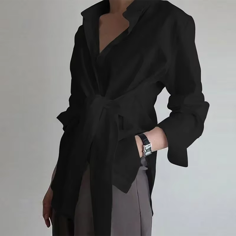Chemise à manches longues en coton pour femmes