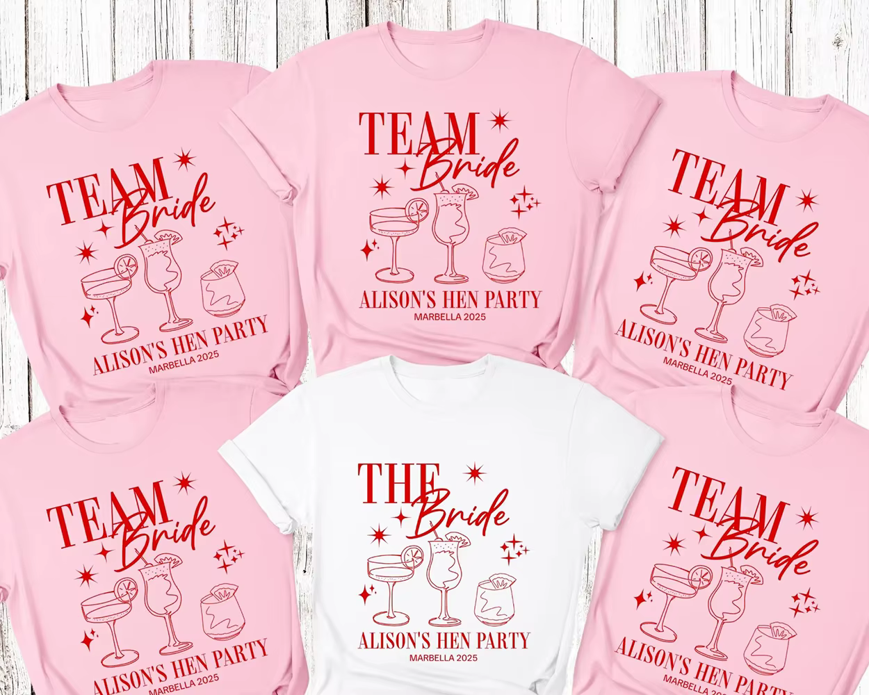 T-shirts et hauts pour femmes pour enterrement de vie de jeune fille (EVJF) et fête nuptiale