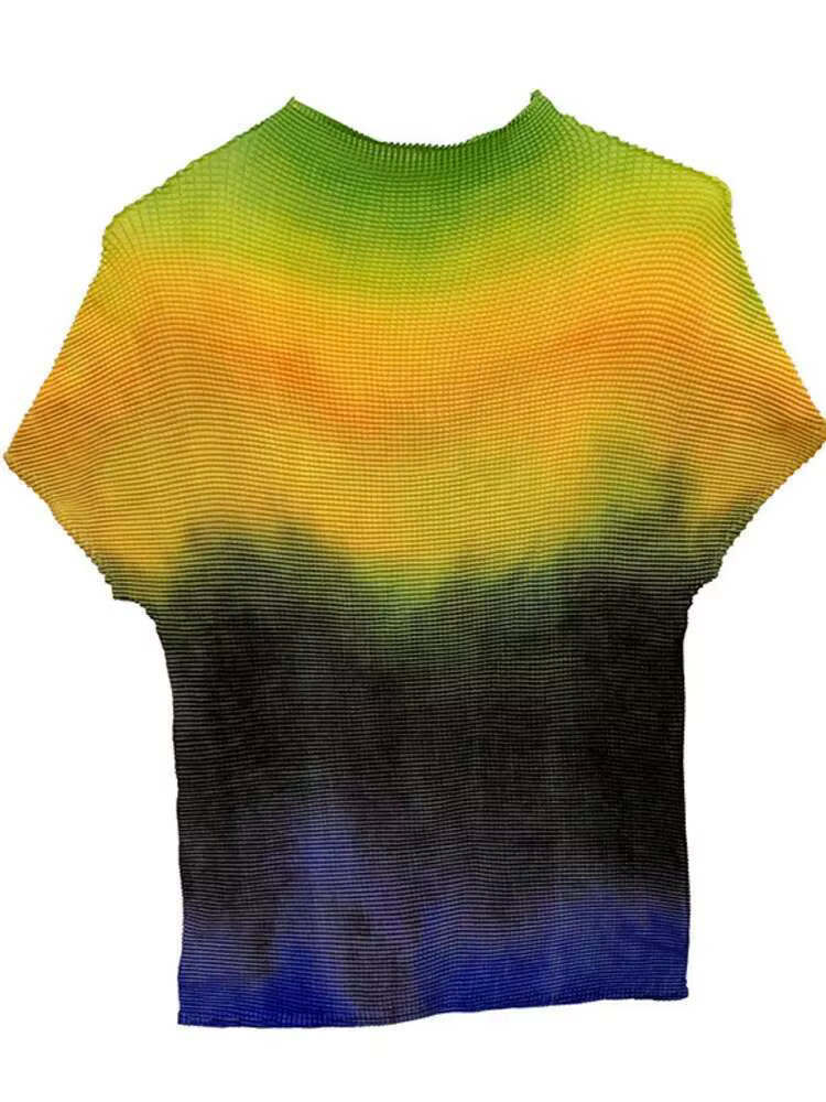 LANMREM 2025 été nouveau T-shirt tout-match pour Famale haute qualité Style mince tissu élastique à manches courtes hauts femmes décontracté YJ780