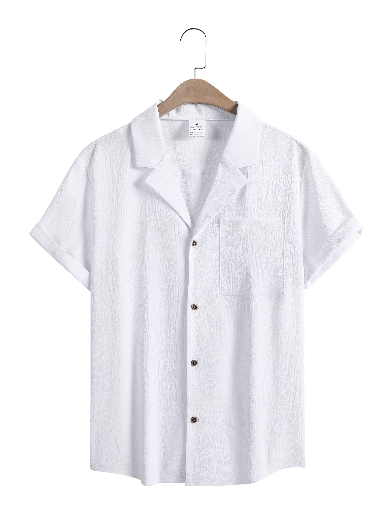 Nouveaux hommes à manches courtes T-Shirts été à la mode respirant ample jeunesse basique coton poche haut couleur unie col montant chemises