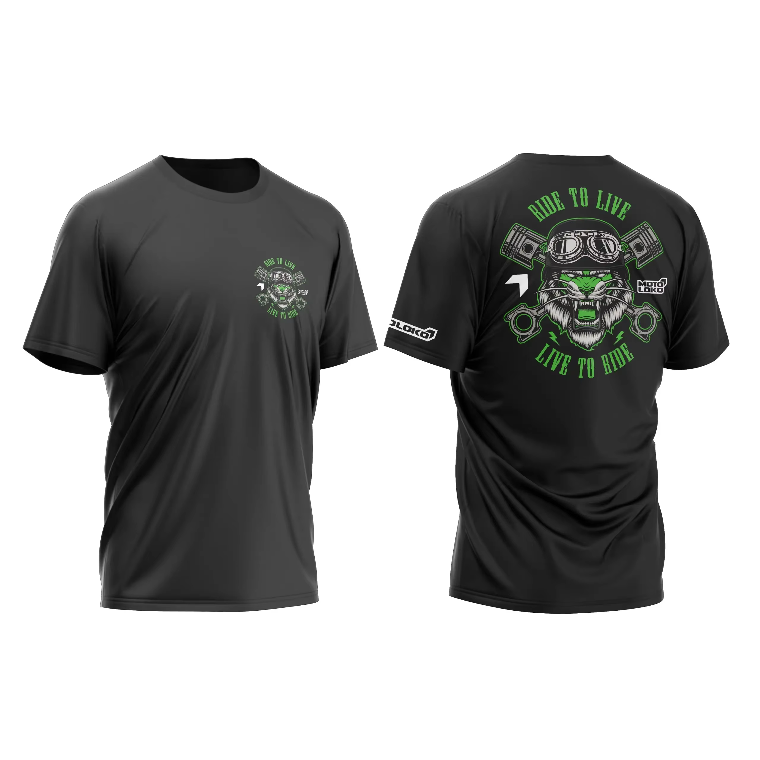 T-shirt Ride To Live en coton graphique unisexe