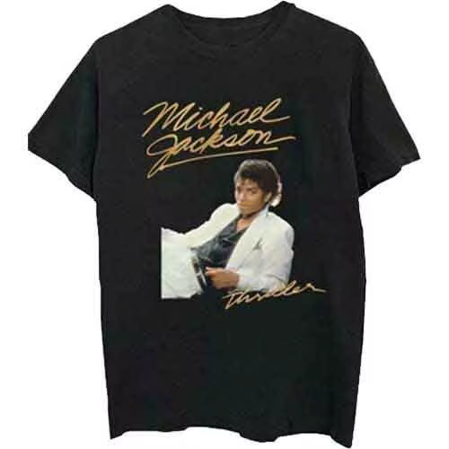 T-shirt noir blanc trempé Michael Jackson Thriller, nouveau