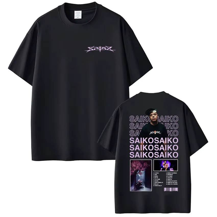 Rappeur SAIKO Album Tour 2025 Merch T-shirt hommes Hip Hop musique à manches courtes