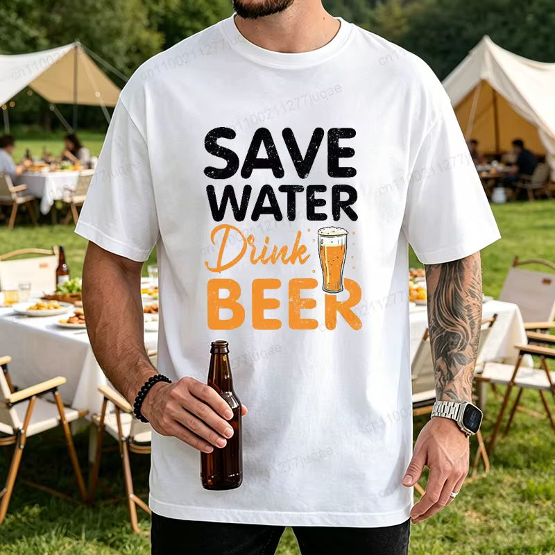 T-shirt pour homme avec citation amusante sur la bière