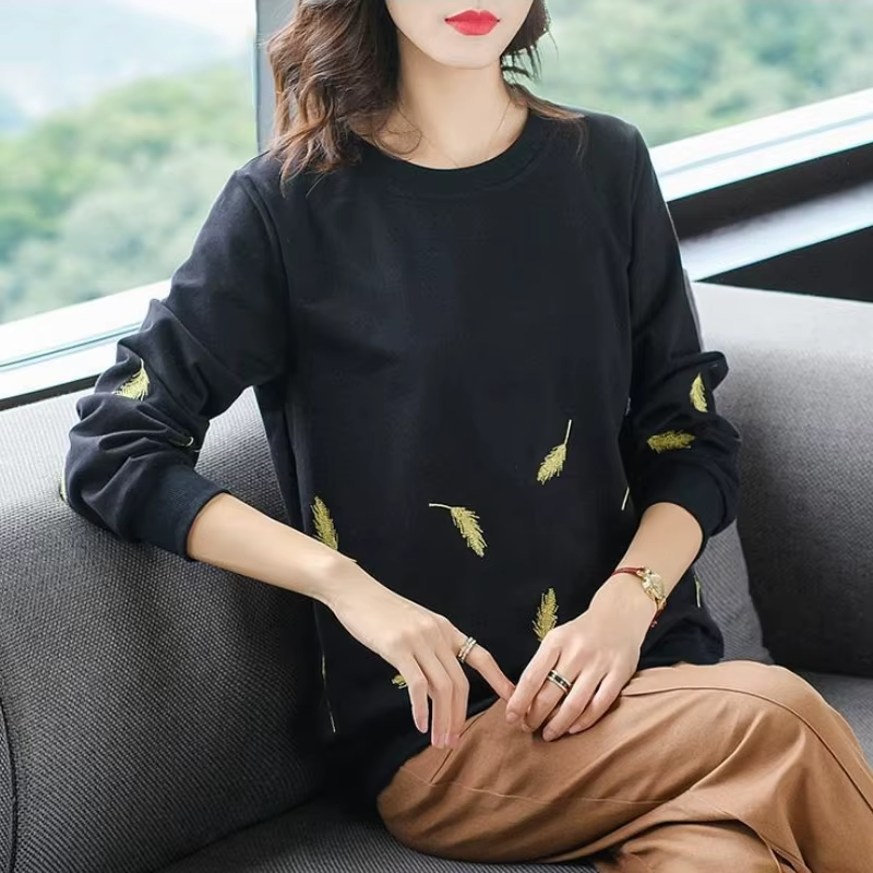 Sweat-shirt noir pour femmes