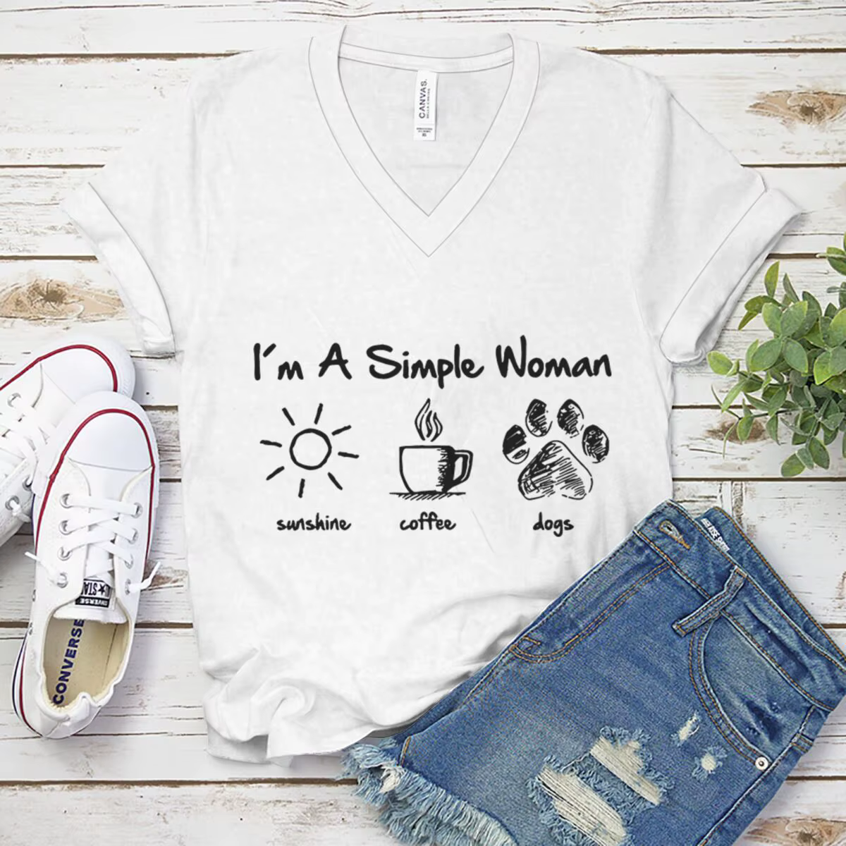 T-shirts pour femmes, motif « Je suis une femme simple » avec lettres