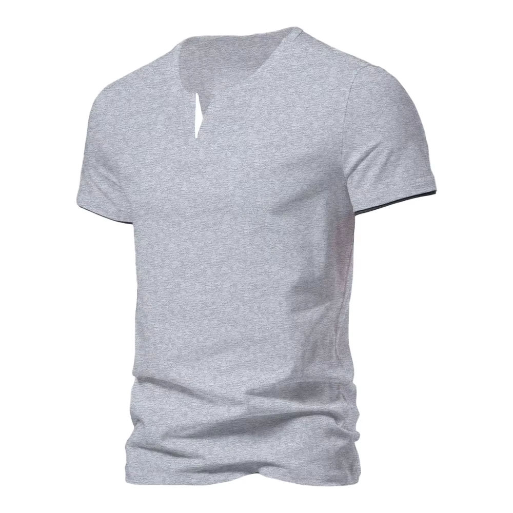 T-shirt Henley à manches courtes pour homme