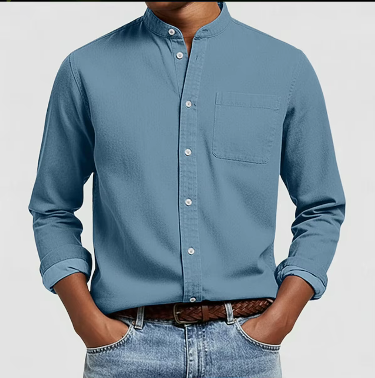 Chemise élégante pour homme à manches longues avec poche poitrine