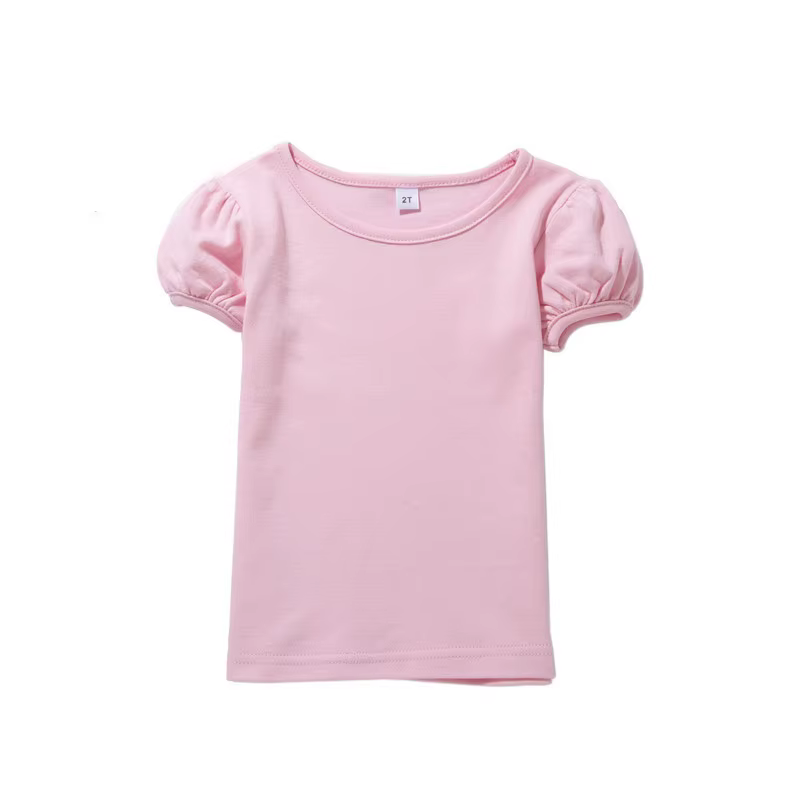Filles 100% coton à manches courtes été bouffée t-shirts pour l'école et le jeu enfant en bas âge adolescents
