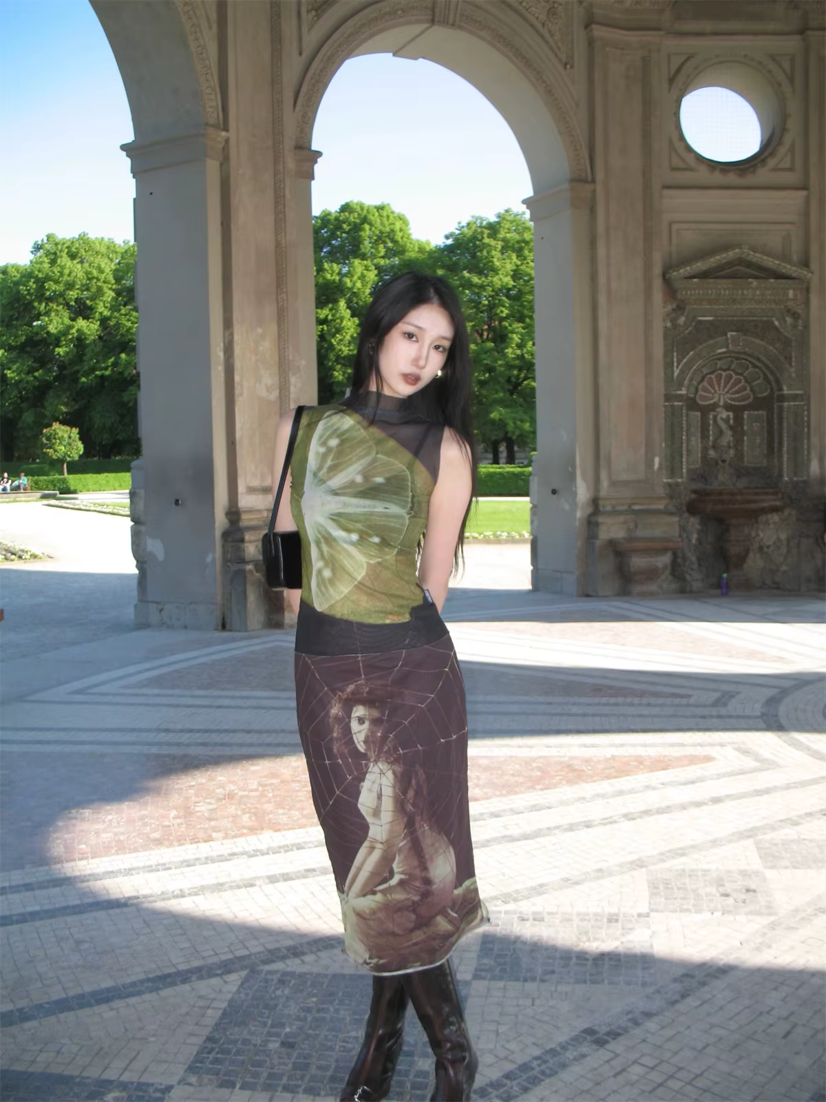 Genayooa Y2k hauts en maille t-shirts sans manches Patchwork débardeurs mode coréenne Grunge esthétique voir à travers