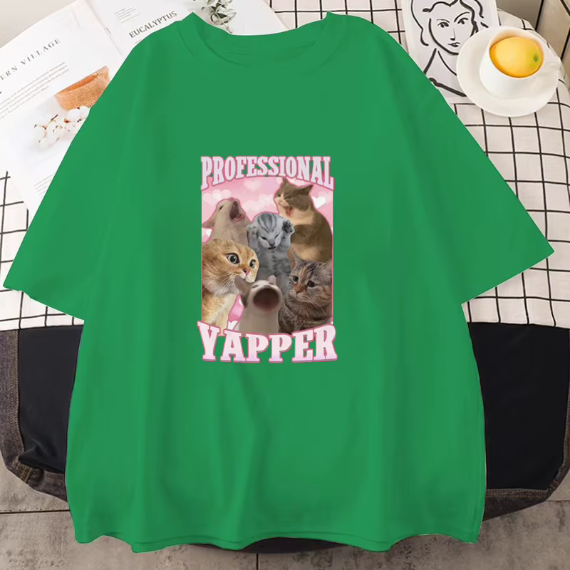 T-shirts imprimés avec des mèmes de chats amusants pour hommes et femmes