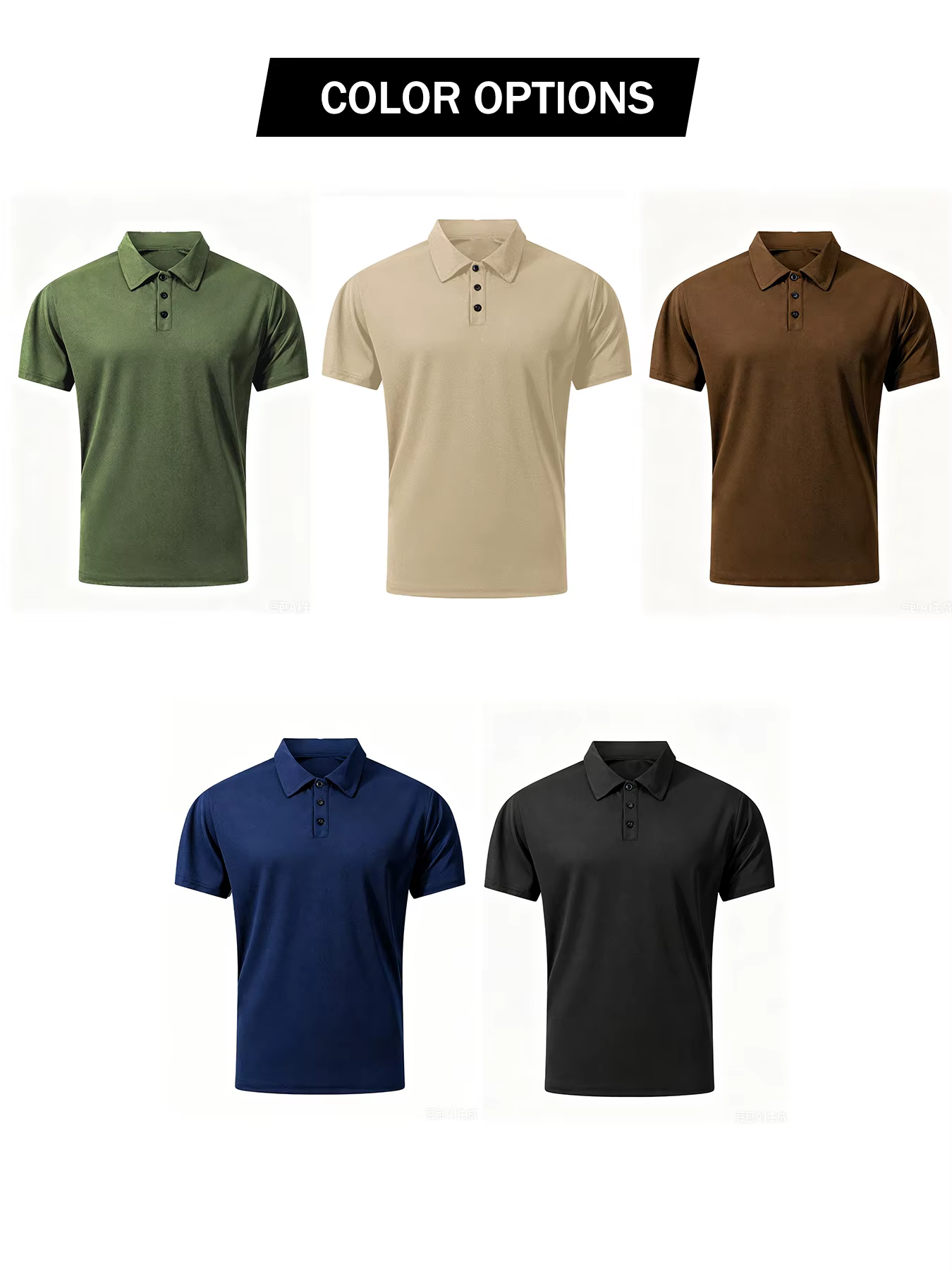 Polo classique pour homme en tissu chiné
