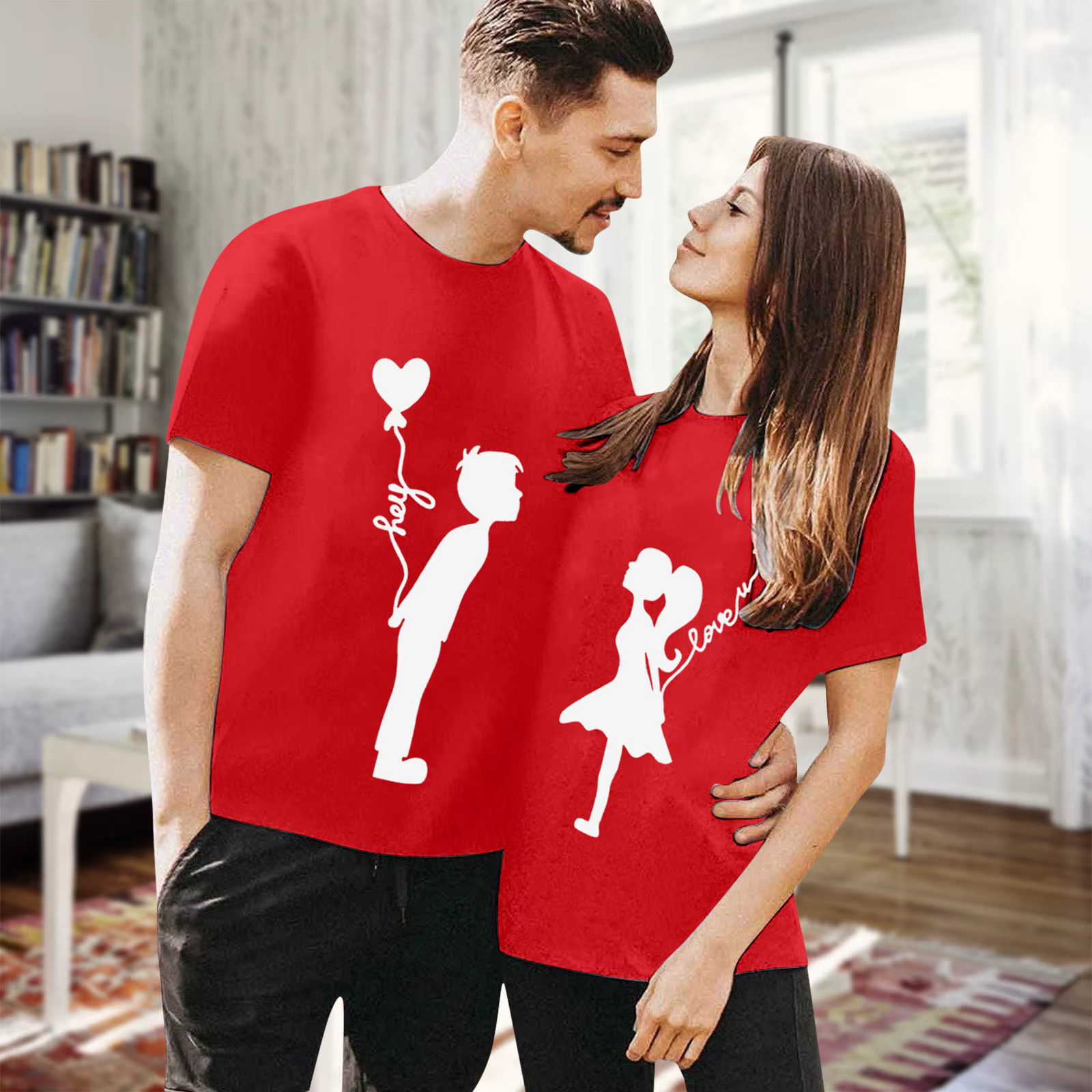 T-shirts 100% coton pour la Saint-Valentin pour couples