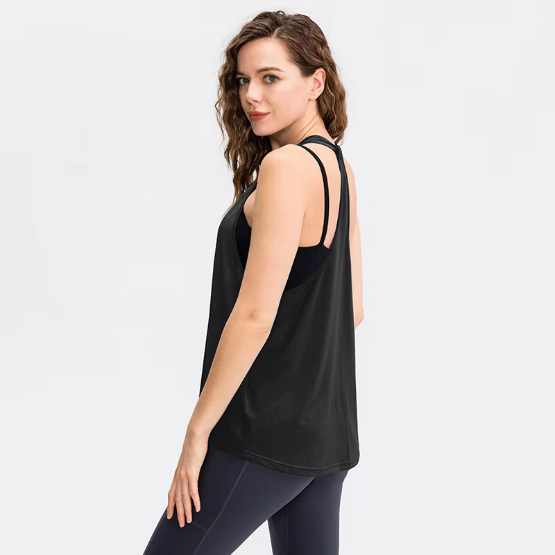 Sans manches dos nageur Yoga gilet Sport débardeurs pour femmes